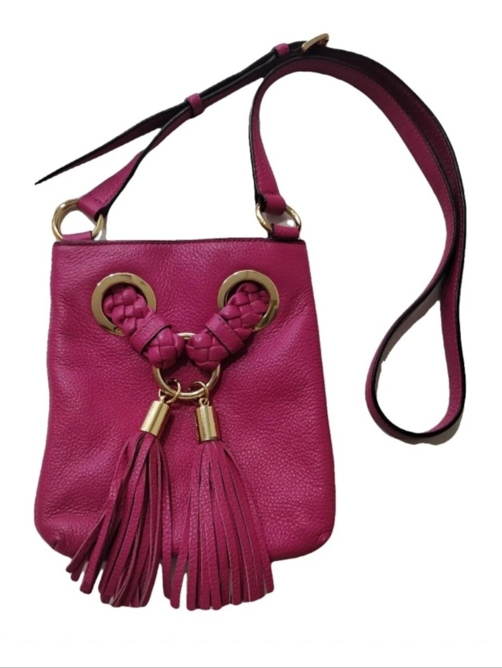 Michael Kors tassel Hot Pink Leather Shoulder Bag
